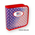 3D Lenticular CD Wallet/ Case With Red Trim- 24 CD's (Stars)